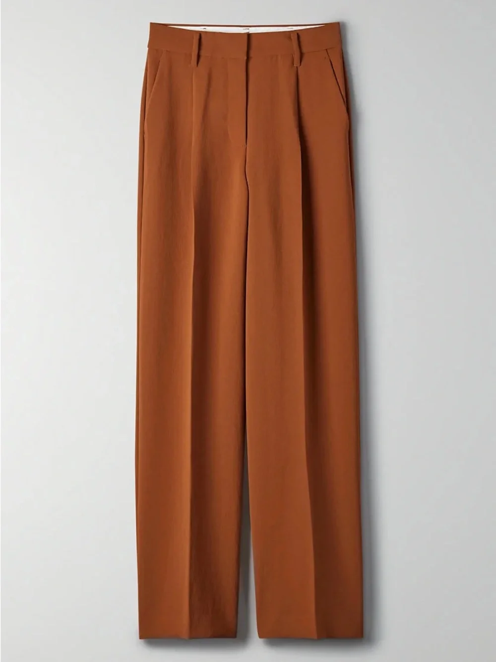 Wilfred Aritzia Rust Wide Leg Pleated Pants Size 4 Chic Tailored Fit High Waist! - Picture 1 of 11